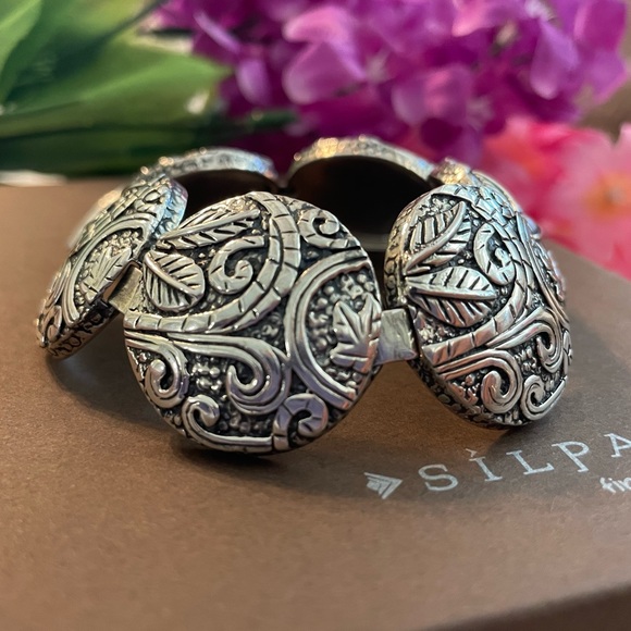 Silpada Ancient Scrolls Sterling Silver Bracelet B2092 - Picture 1 of 16